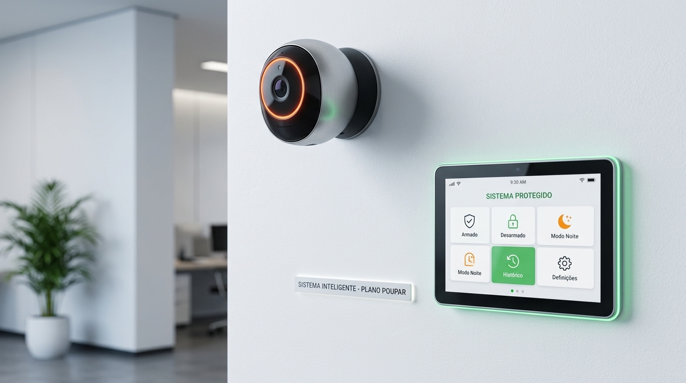 Sistema de alarme com câmara e painel de controlo