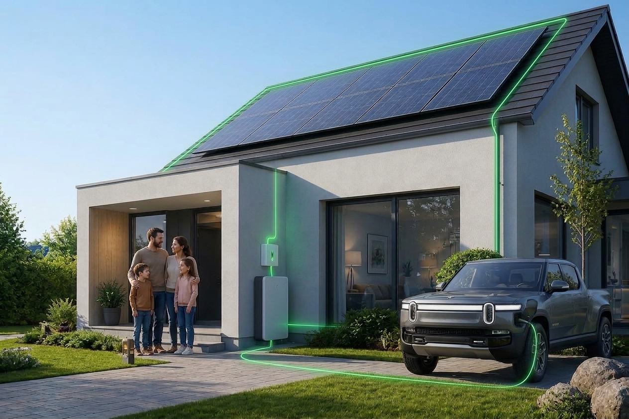 Contador de energia com lâmpada e fogão